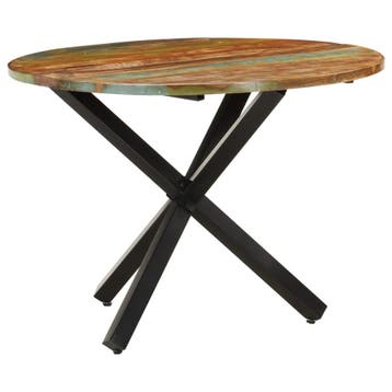 vidaXL Eettafel rond 100x100x75 cm massief gerecycled hout, Verzenden, Nieuw