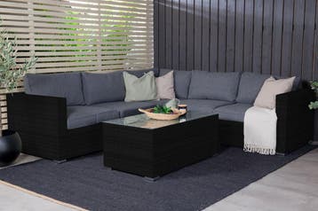 Hoek Loungeset - Gunea - Wicker - Donkergrijs - The Outsider, Verzenden, Nieuw
