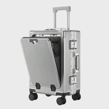 Luxe Rolkoffer met Vooropening, Aluminium Frame & USB-poort, Verzenden, Nieuw