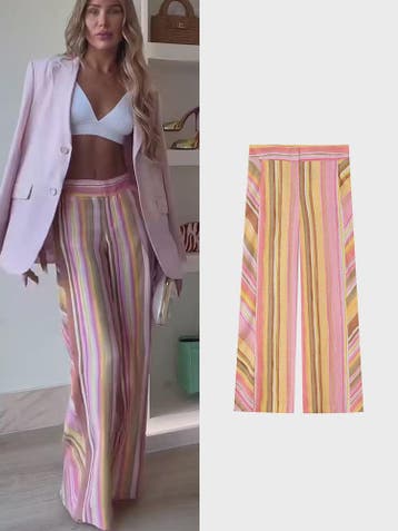 Dames Wide Leg Pantalon met Kleurrijke Strepen - Casual & Mo, Verzenden, Nieuw