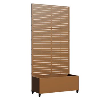 Plantenbak met privacyscherm Nodepp 190x82x38 cm bruin casa., Verzenden, Nieuw