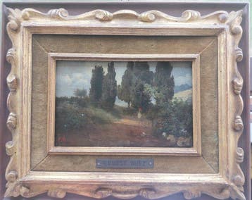 Ernest-Ange Duez (1843-1896) - Paesaggio con figurina