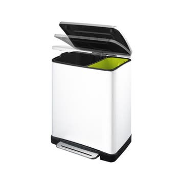 EKO E-Cube recycling pedaalemmer 28+18 ltr - Wit, Verzenden, Nieuw
