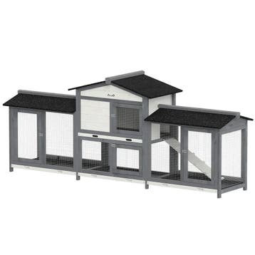 Konijnenhok 2 Verdiepingen Hout 230 X 53 X 93,5 Cm Winterbes, Verzenden, Nieuw