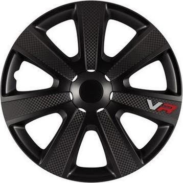 Car Plus Wieldoppen Vr 13 Inch Abs Carbon Zwart Set Van 4, Ophalen of Verzenden, Nieuw