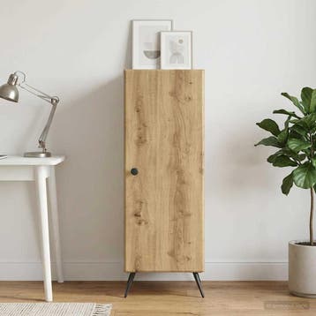 vidaXL Dressoir Artisanaal eiken 33 x 34,5 x 90 cm Bewerkt, Huis en Inrichting, Verzenden, Nieuw, Overige houtsoorten, Minder dan 50 cm