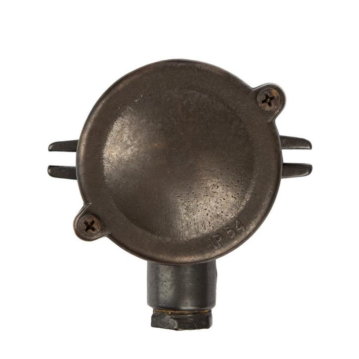 Jaren 30 Vintage Lasdoos Eindpunt Zwart Brons, Doe-het-zelf en Verbouw, Elektra en Kabels, Verzenden