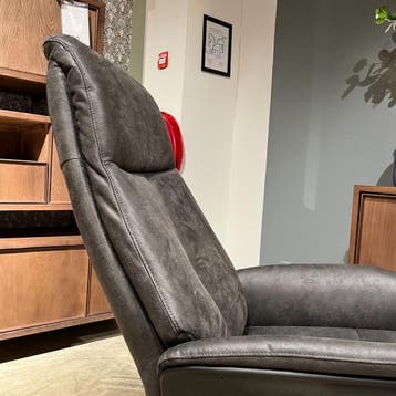 Serio Relaxfauteuil Microleder Bull Antraciet - Pronto Wonen, Nieuw, 75 tot 100 cm, Ophalen of Verzenden, Industrieel