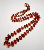 Barnsteen - Donkeroranje Baltisch amber - Halsketting