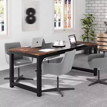 Groot Bureau 120x60cm – Wit / Vintage Bruin / Vintage Grijs, Verzenden, Nieuw