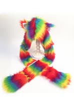 Hood Regenboog Gekleurde Wolf Gestreepte Beer Muts Sjaal Wan, Ophalen of Verzenden, Nieuw