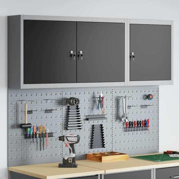 vidaXL Gereedschapskast set met plank 5 st Zwart, Doe-het-zelf en Verbouw, Verzenden, Nieuw