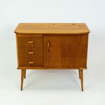 Badkamermeubel | Vintage | Eiken | Tambour |  3850, Minder dan 50 cm, 75 cm of meer, Ophalen of Verzenden, Zo goed als nieuw