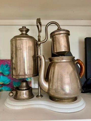Koffiezetapparaat - Messing, Verchroomd - Historische, Antiek en Kunst