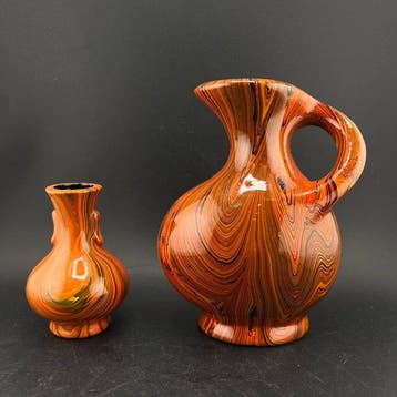 Vaas - Keramiek - Japan - Rainbow Flow-Glaze - Eizan