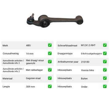 Draagarm Vooras links Buiten Onder Ford P100 1.6 (1982-1987), Verzenden, Nieuw, Ford