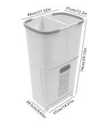 Rolbare wasmand met 3 bakken op wielen, compact design, Verzenden, Nieuw