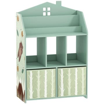 Kinderboekenkast Met 2 Stoffen Lades, Open Kast Voor 3-8 Jaa, Verzenden, Nieuw