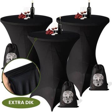 Statafelrok Zwart x 3 – 80-85 x 110 cm – Luxe Statafelhoes, Verzenden, Nieuw
