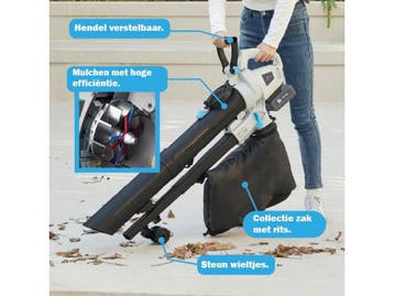 H-ster Leo 40 Volt - Accu Bladblazer - 3 IN 1 Blazen Zuigen, Verzenden, Zo goed als nieuw, H-ster