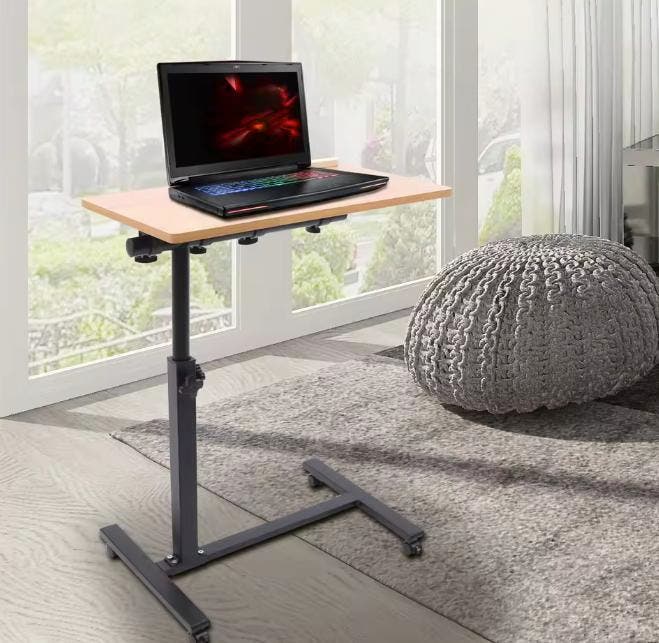 Laptopbureau met wielen – verstelbaar en kantelbaar blad, Computers en Software, Laptoptafels, Nieuw, Verzenden