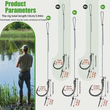 Method Feeder Rigs Set: 10/20 Stuks Haken met Gevlochten Lij, Watersport en Boten, Verzenden, Nieuw