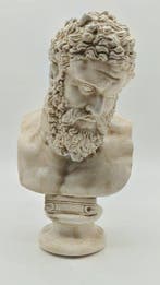 sculptuur, Busto dellercole farnese - 29 cm - marmerstof, Antiek en Kunst