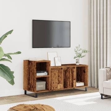 vidaXL Tv-meubel 100x35x55 cm bewerkt hout oud houtkleurig, Verzenden, Nieuw, Overige houtsoorten