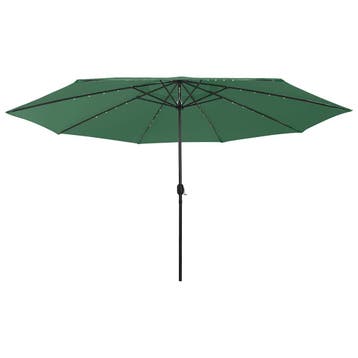 vidaXL Parasol met LED-verlichting 400 cm groen, Verzenden, Nieuw, Meer dan 4 meter