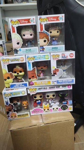 Funko - Funko Pop LOTE 7 FUNKO POP DISNEY, POKEMON -