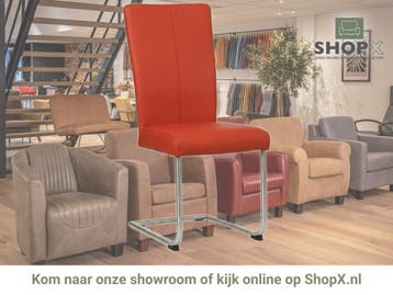 Leren eetkamerstoel Dry - Toledo Siegelstein (rood) -, Nieuw, Leer, Ophalen of Verzenden, Rood
