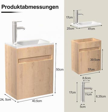 UEV Wastafel met onderkast 40,6 cm, gastentoilet wastafel, n, Verzenden, Zo goed als nieuw