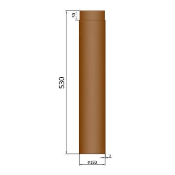 Kachelpijp - 50cm - Voor Cosy, Stoke en Sunset - Cortenstaal, Verzenden, Nieuw