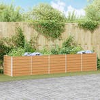 vidaXL Verhoogde plantenbak Licht Bruin 400 x 80 x 77 cm, Verzenden, Nieuw, Metaal, 60 tot 100 cm