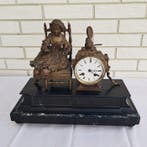 Figurale pendule - Samuel Marti - Messing, Marmer,, Antiek en Kunst