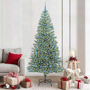 vidaXL Kunstmatige Kerstboom Sneeuw Gevlochten met LED Licht, Diversen, Kerst, Verzenden, Nieuw