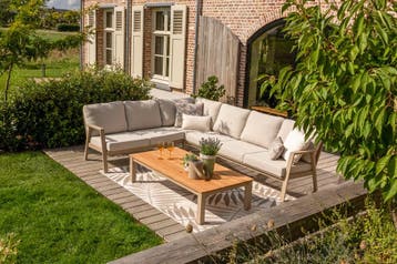 VDG Viento/Mindo hoek loungeset - Latte, Verzenden, Nieuw, Hout, Loungeset