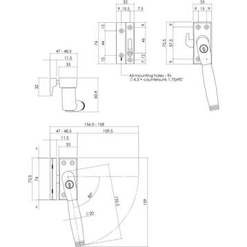 Intersteel Raamsluiting rechts Ton 222 SKG1 afsluitbaar -, Verzenden, Nieuw