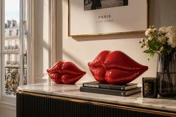 Decoratief object DISCO LIP 35cm mozaïek rood - 70087, Ophalen of Verzenden, Nieuw