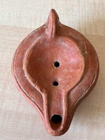 Oud-Romeins, Keizerrijk Terracotta Romeinse olielamp (Zonder, Antiek en Kunst