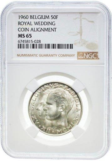 België. Balduino I. 50 Francs 1960 - NGC MS65