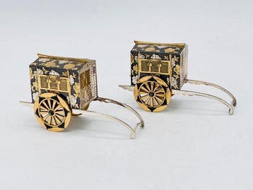 Zout- en pepervaatjes - .925 zilver - Japanse zout- en