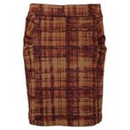 Enolah • bruin geruite rok met plooitjes • 44, Bruin, Verzenden, Maat 42/44 (L), Nieuw