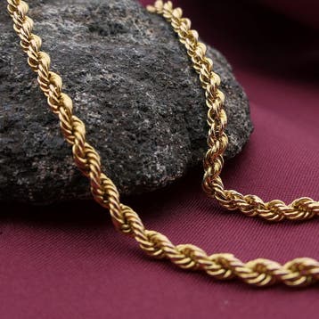 Gouden gedraaide schakelketting, Ophalen of Verzenden, Gebruikt, Goud, Goud