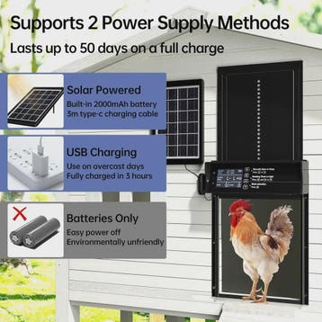 Automatische Kippenhok Deur - Zonne-energie & USB Opladen, Dieren en Toebehoren