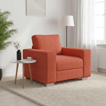 vidaXL Sofastoel Rood Oranje 100x77x82 cm Corduroy Stof, Verzenden, Nieuw, Stof