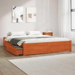 vidaXL Bedframe met lade met opslag Massief Vurenhout, Huis en Inrichting, Slaapkamer | Bedden, Verzenden, Nieuw, Hout