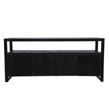 Dressoir Mangohout Britt 180 Met 4 Deuren Zwart, Huis en Inrichting, Verzenden, Nieuw, Overige houtsoorten, Industriële meubels