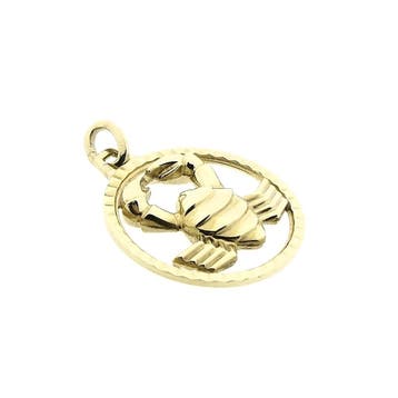 Gouden sterrenbeeld hanger Kreeft (Hanger of bedel), Ophalen of Verzenden, Gebruikt, Goud, Overige merken