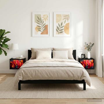 vidaXL Wandkastje HEESCH 2 st Zwart eiken 36 x 33 x 25 cm, Minder dan 45 cm, Verzenden, Nieuw, Minder dan 55 cm